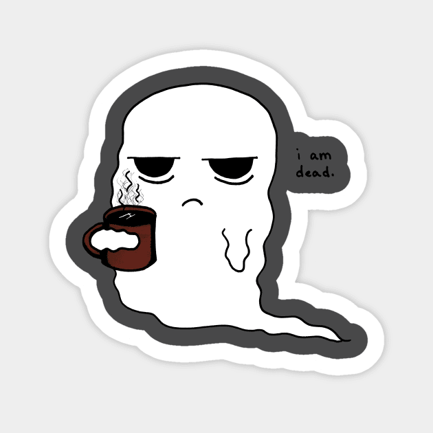 Grumpy Coffee Ghost Sticker by ArtByAsh